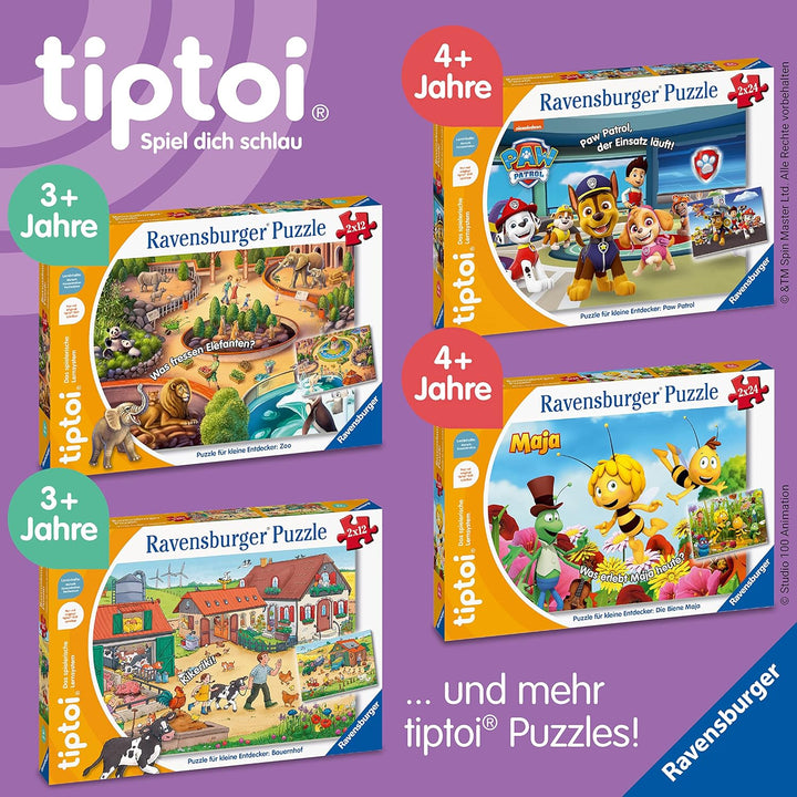 Ravensburger tiptoi Puzzle 00138 Puzzle für kleine Entdecker: Zoo, Kinderpuzzle ab 3 Jahren, für 1 S