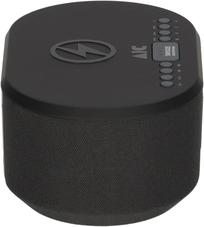 AIC Radiowecker DAB mit Ladefunktion Bluetooth QI Funktion USB Dual Alarm 18DAB schwarz