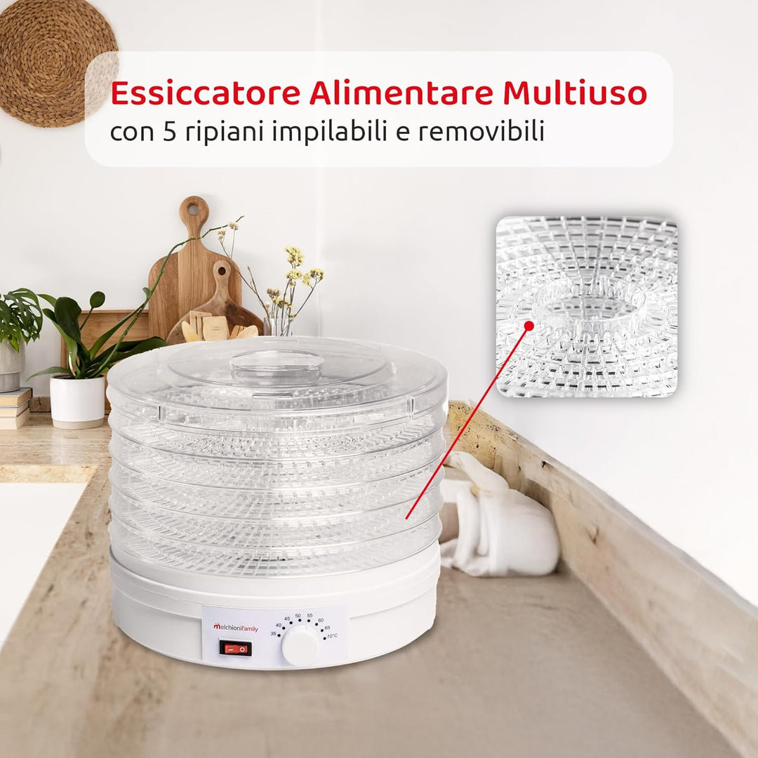 Melchioni family 4823800 Babele MELCHIONI Elektrotrockner 5 Regale 250w Haushaltsgeräte, Plastik, We