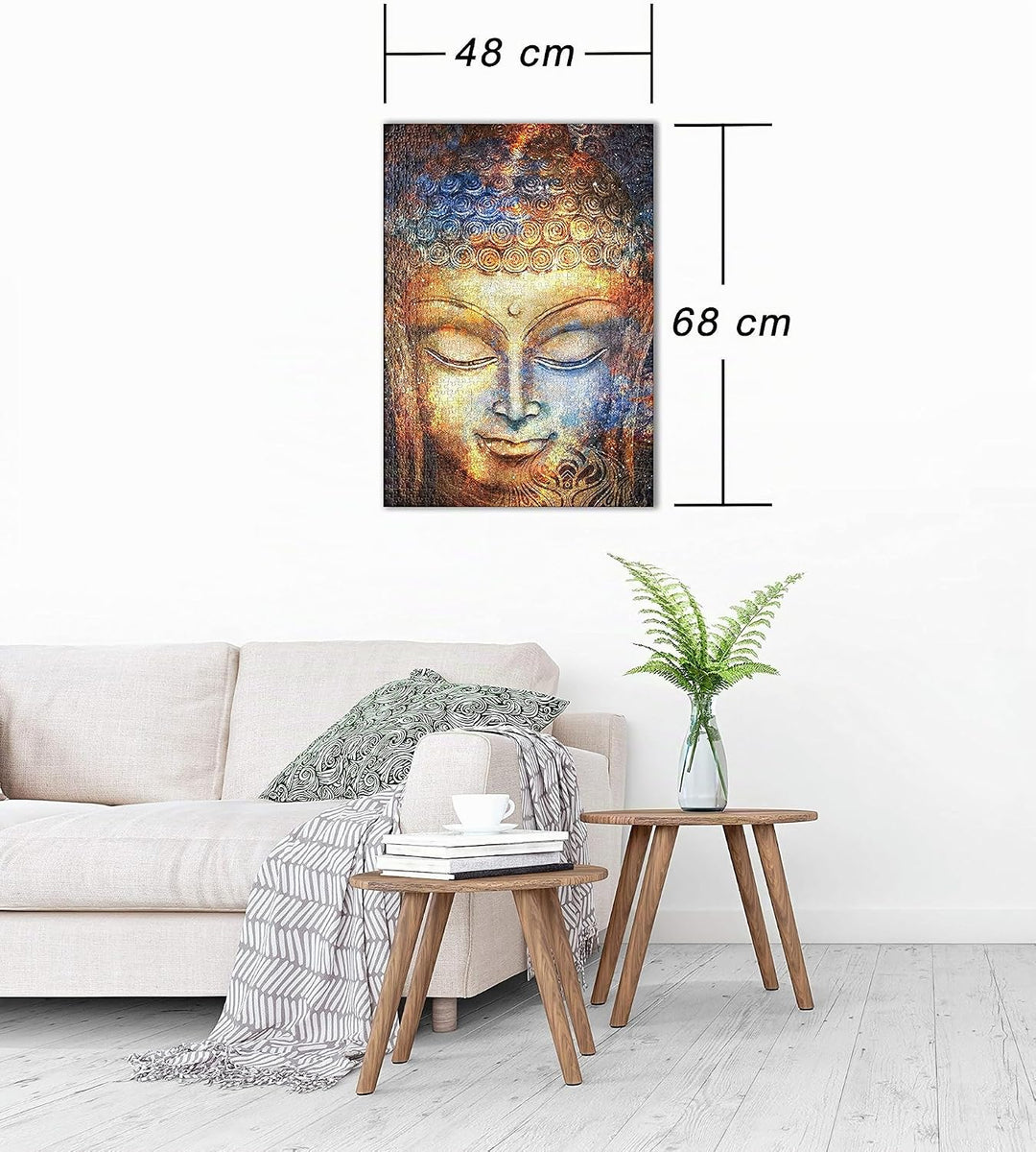 Ulmer Puzzleschmiede - Puzzle Buddha - klassisches 1000 Teile Puzzle - Made in Germany - Buddha-Kopf