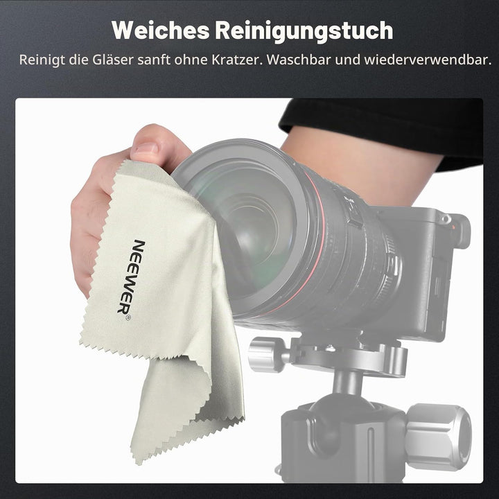 NEEWER 67mm Variabler ND Filter ND2-400 (1-9 Stop) mit 3X Reinigungstuch, Einstellbarer, drehbarer G