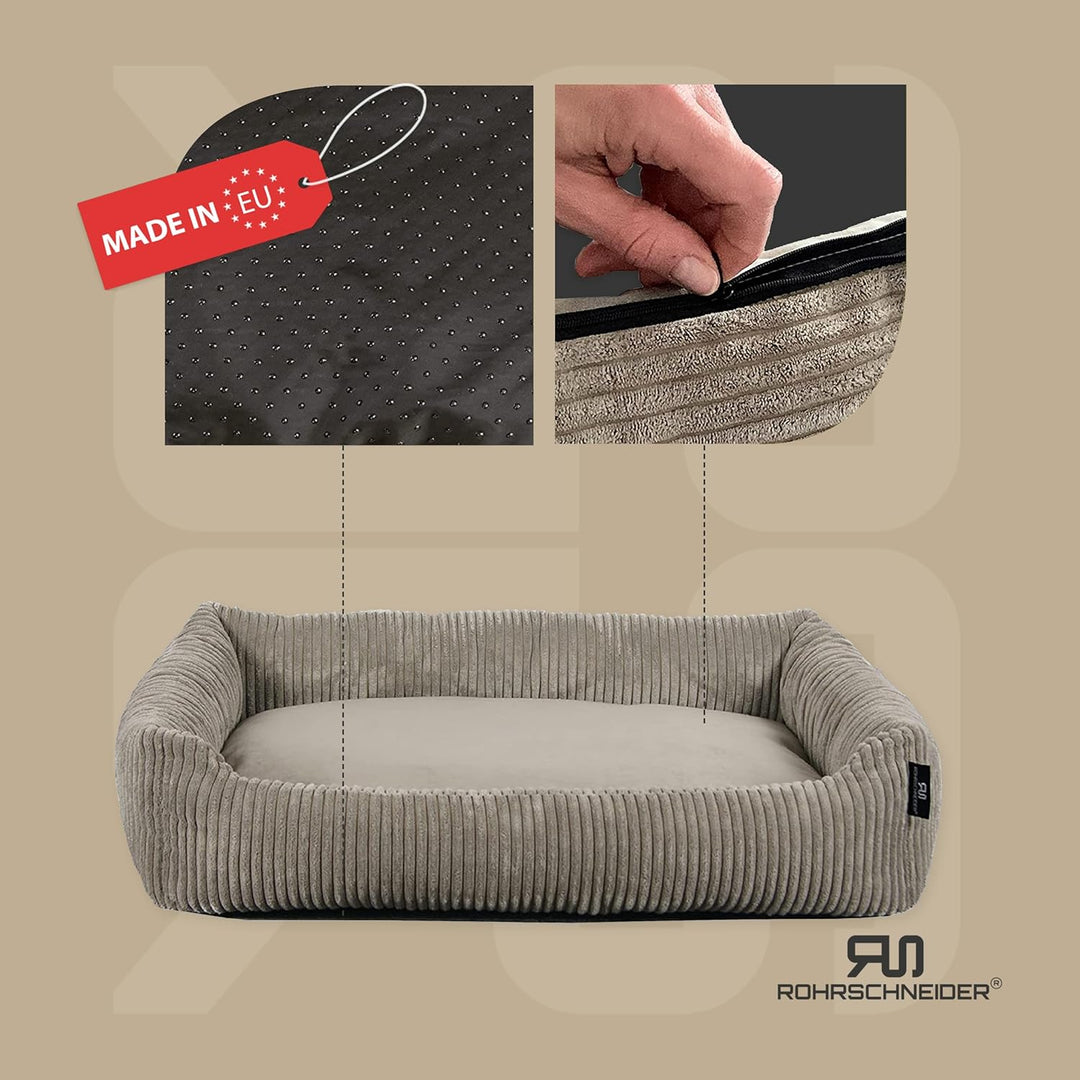 Rohrschneider Katzenbett Cordstoff mit Spielkugelset (Taupe, breiter Cordstoff) Taupe breiter Cordst