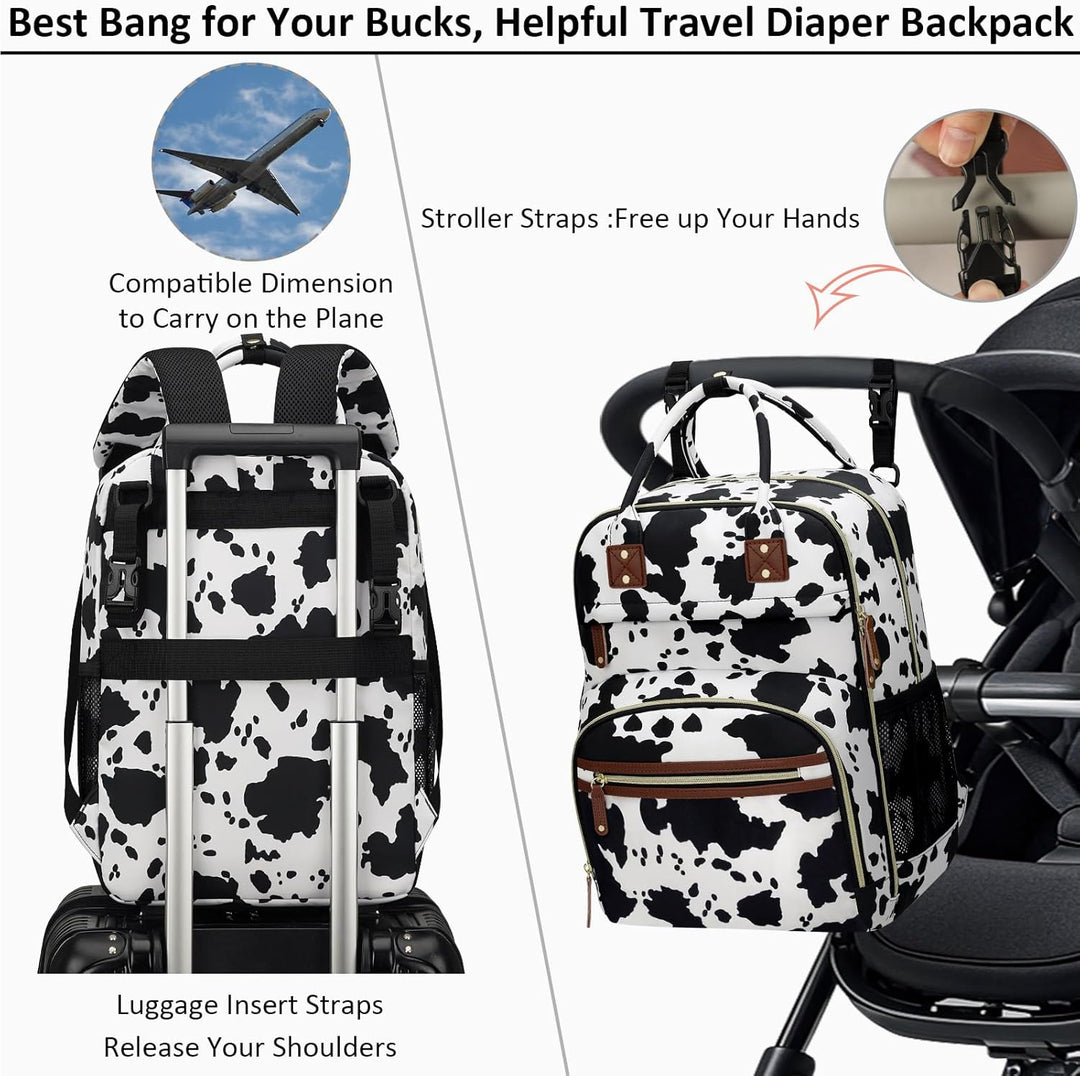 Diaper Bag Backpack Tote for Women Large Capacity, Baby Bag with Insulated Pockets Multifunctional D