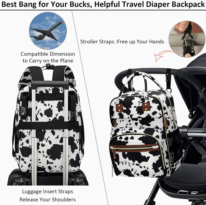 Diaper Bag Backpack Tote for Women Large Capacity, Baby Bag with Insulated Pockets Multifunctional D