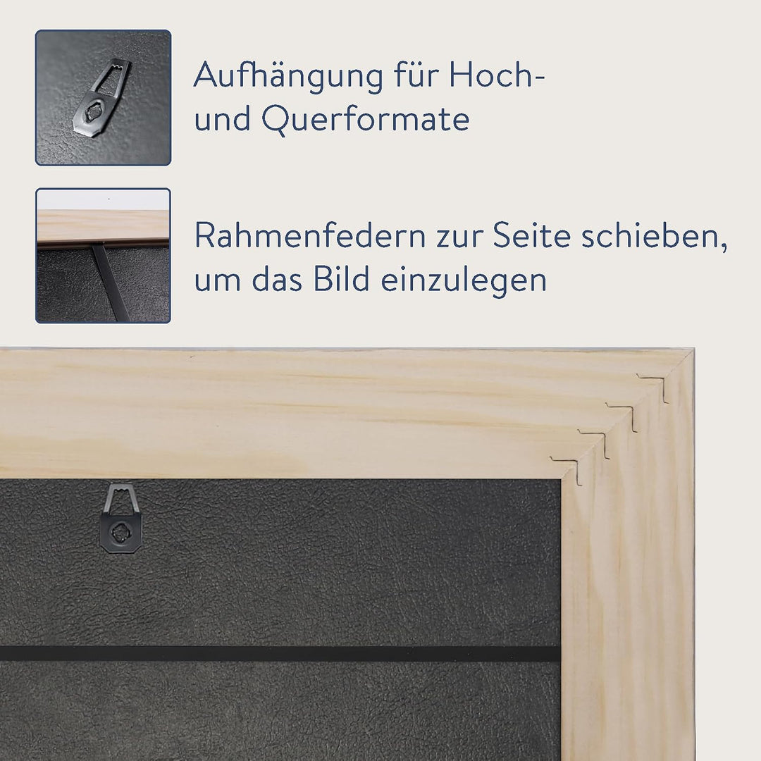 WANDStyle Bilderrahmen Strandhaus Stil 20x30cm I Farbe: Eiche-Optik I Fotorahmen I Holzbilderrahmen