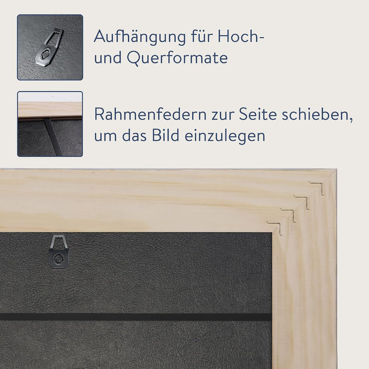 WANDStyle Bilderrahmen Strandhaus Stil 20x30cm I Farbe: Eiche-Optik I Fotorahmen I Holzbilderrahmen