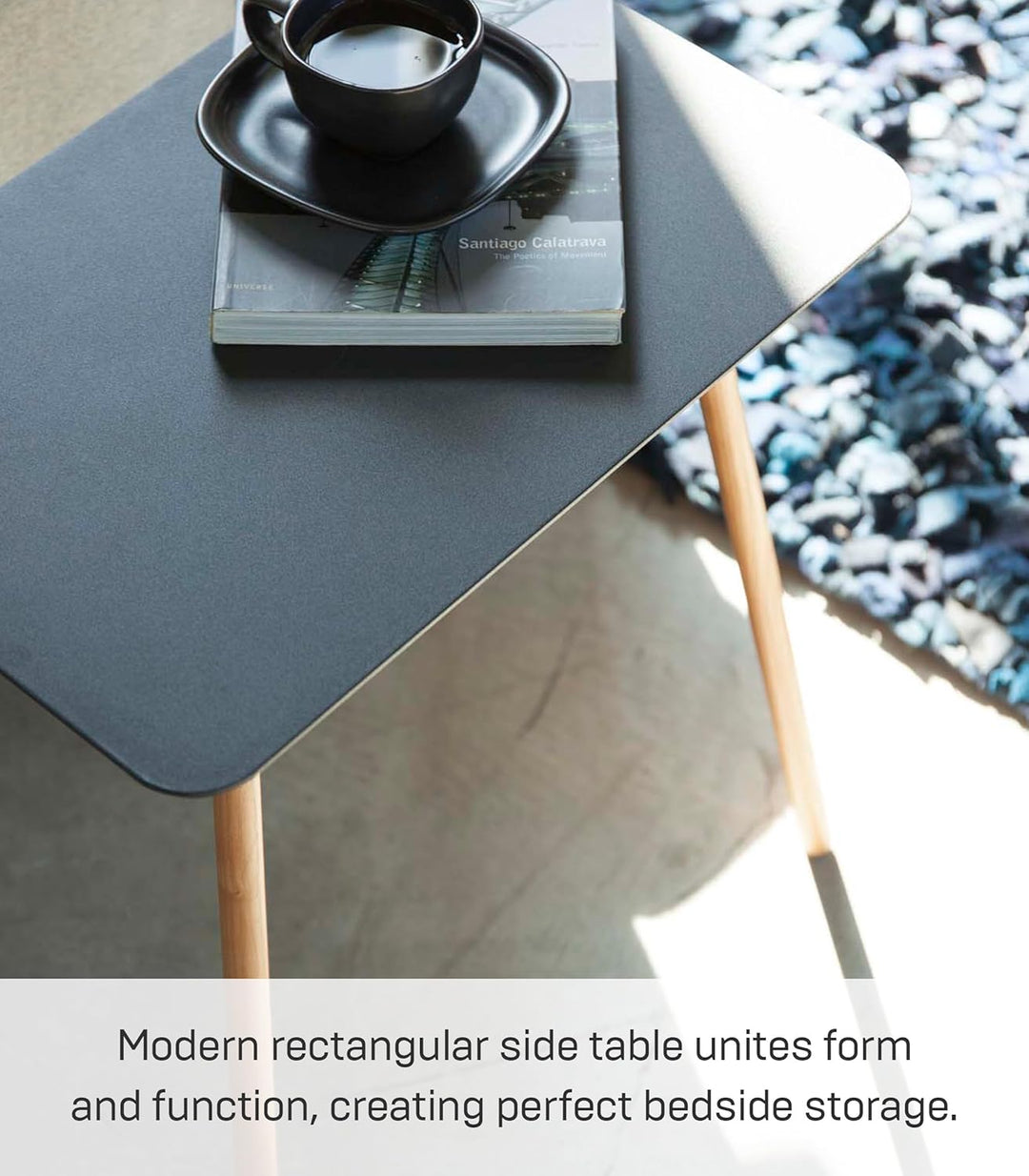 Side Table square - Plain - black Schwarz, Schwarz