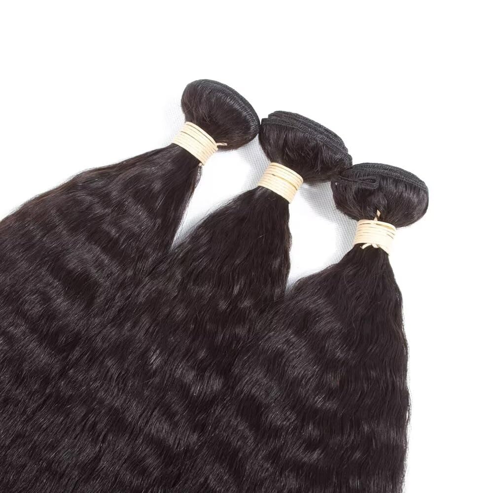 10A Brazilian Hair Bundle Kinky Straight Human Hair 3 Bundles Brasilianische Haare Bündel Echthaar W