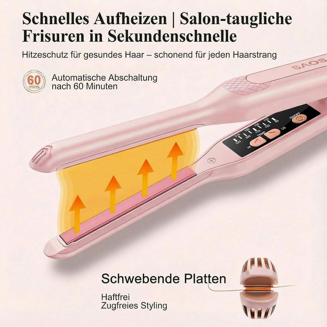 Mini Glätteisen, SAOSA Haarglätter und Lockenstab 2 in 1 Klein Glätteisen für kurzes Haar zum Locken