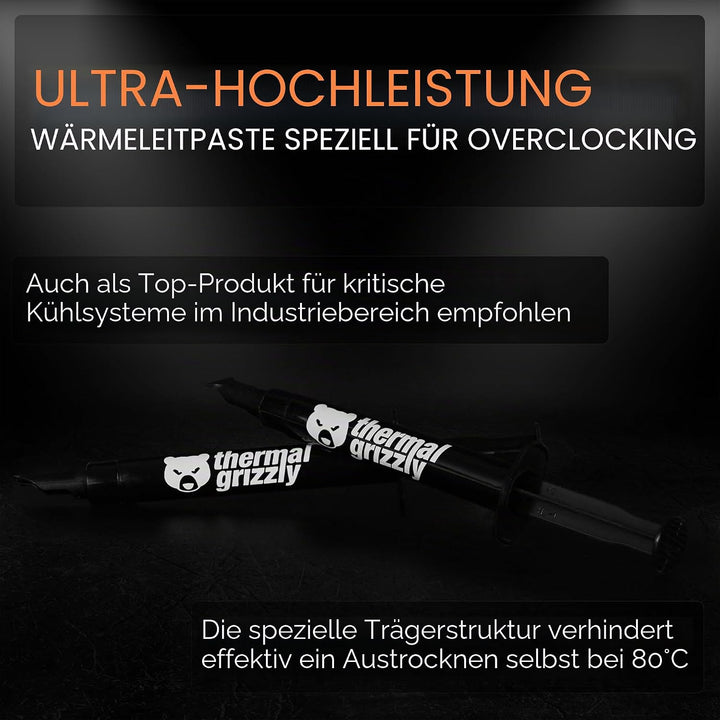Thermal Grizzly Kryonaut Wärmeleitpaste - 11,1 Gramm / 3 ml - inkl. Applikator - Wärmeleitfähigkeit: