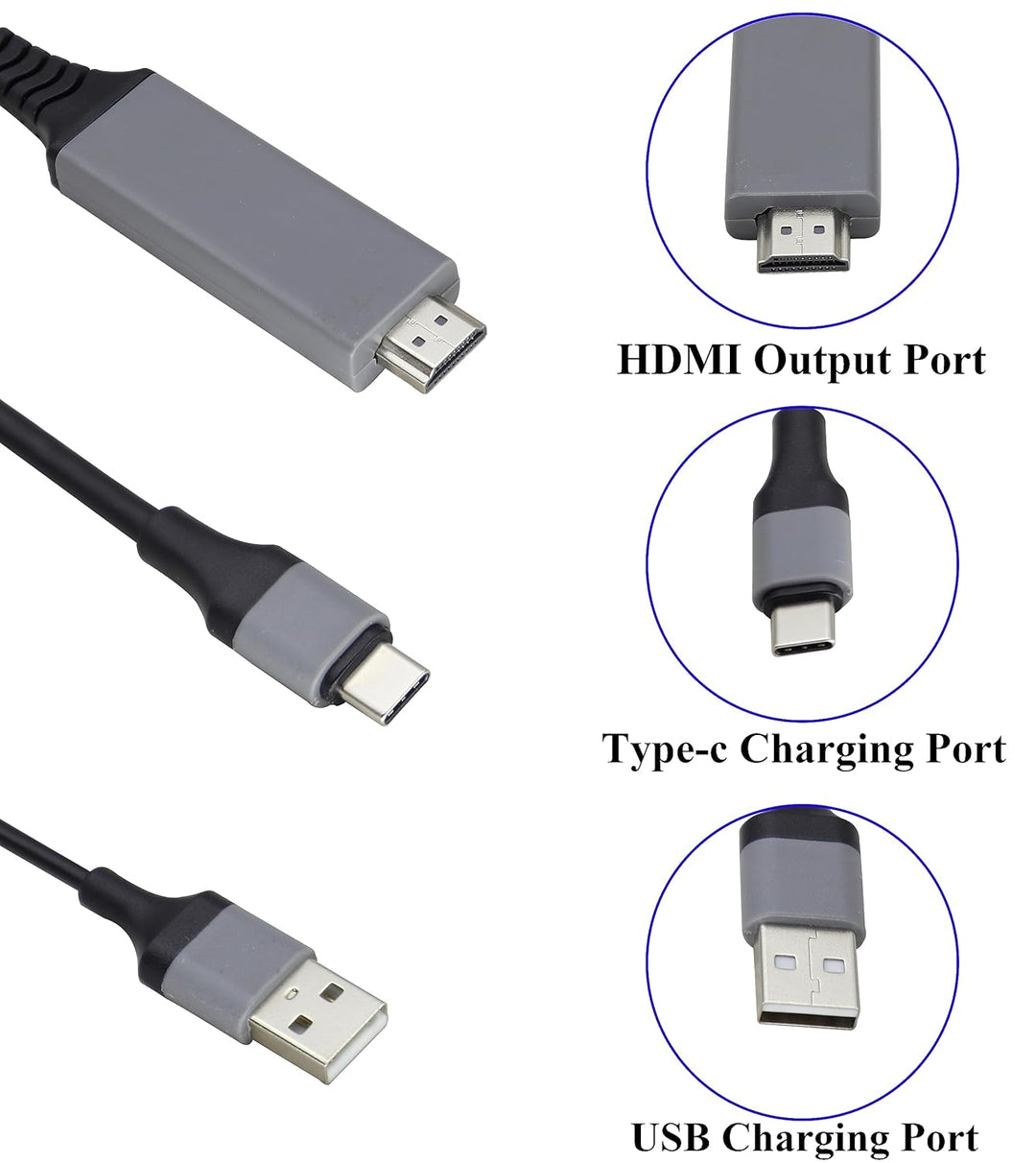 zdyCGTime 2-in-1 USB Typ C 3.1 Stecker und USB 2.0 A Stecker auf HDMI Stecker 4K@30HzHDTV Video- und