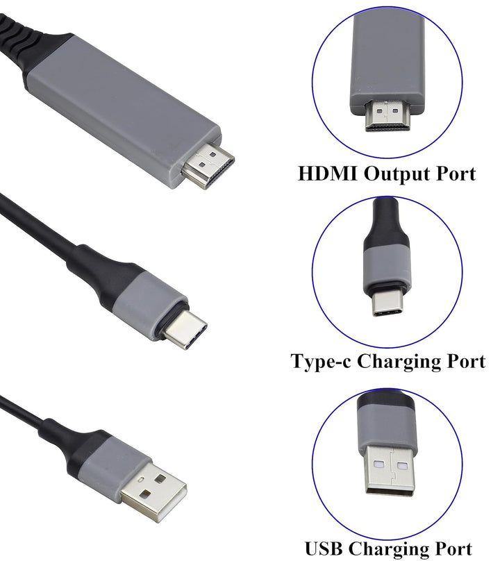 zdyCGTime 2-in-1 USB Typ C 3.1 Stecker und USB 2.0 A Stecker auf HDMI Stecker 4K@30HzHDTV Video- und