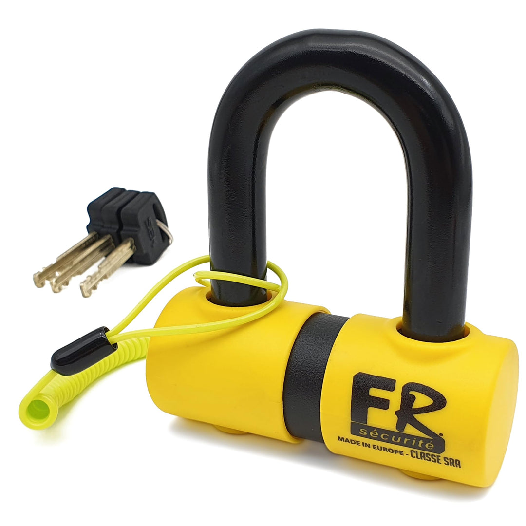 FR SECURITE FR50 Motorradschloss Diebstahlsicherung Mini U Bremsscheibenschloss Homologiert Classe S