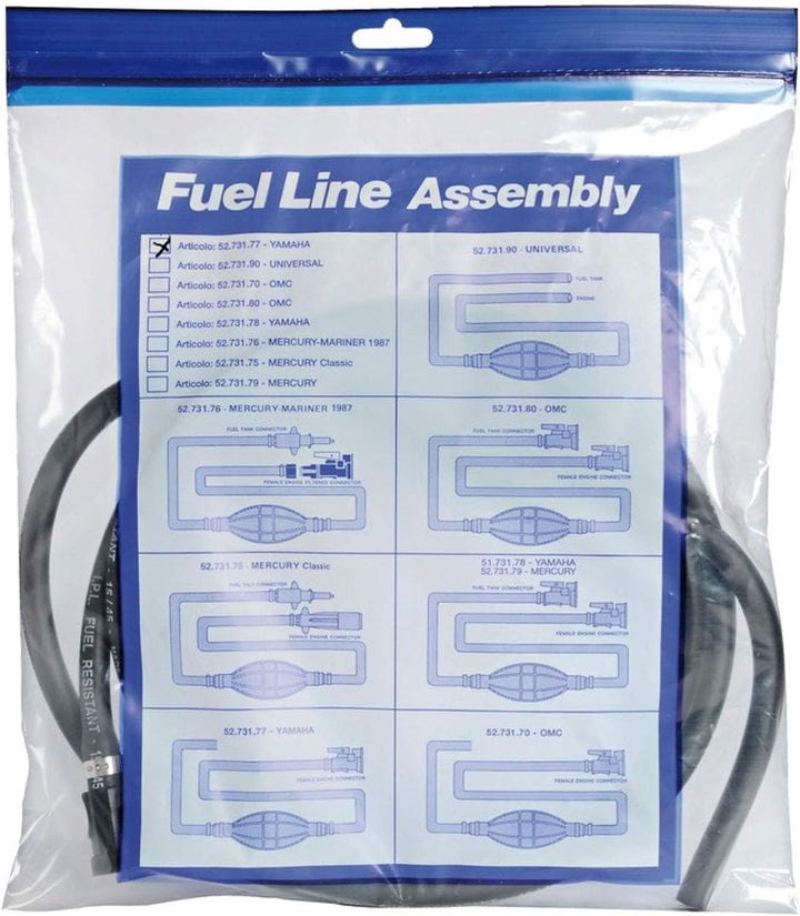 Osculati Benzinschlauch 3 Meter mit Pumpball und 2 Mercury Anschlüssen