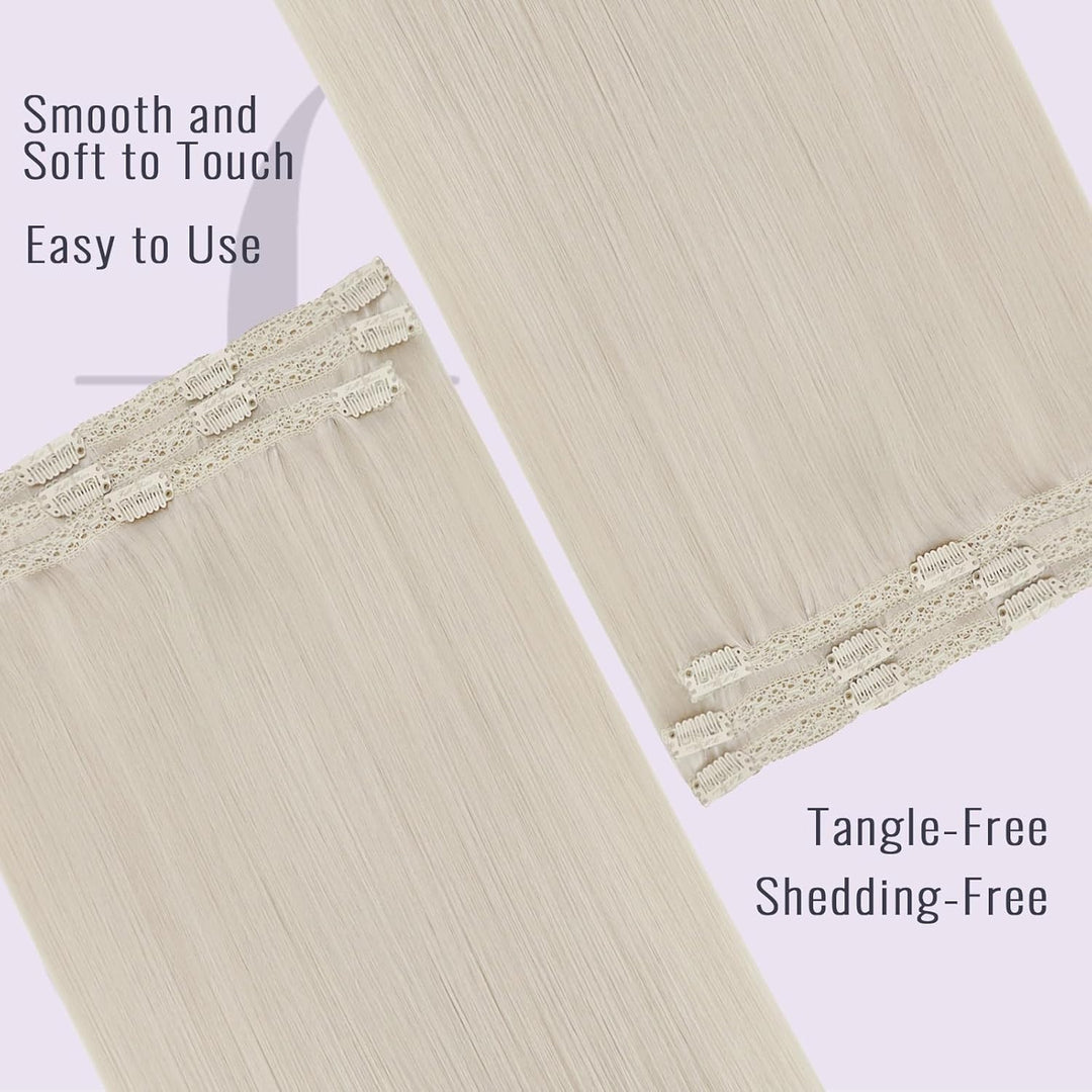 Fshine Invisible Clip in Extensions Echthaar Blond Hair Extensions Clip in Echthaar Weissblond 30cm