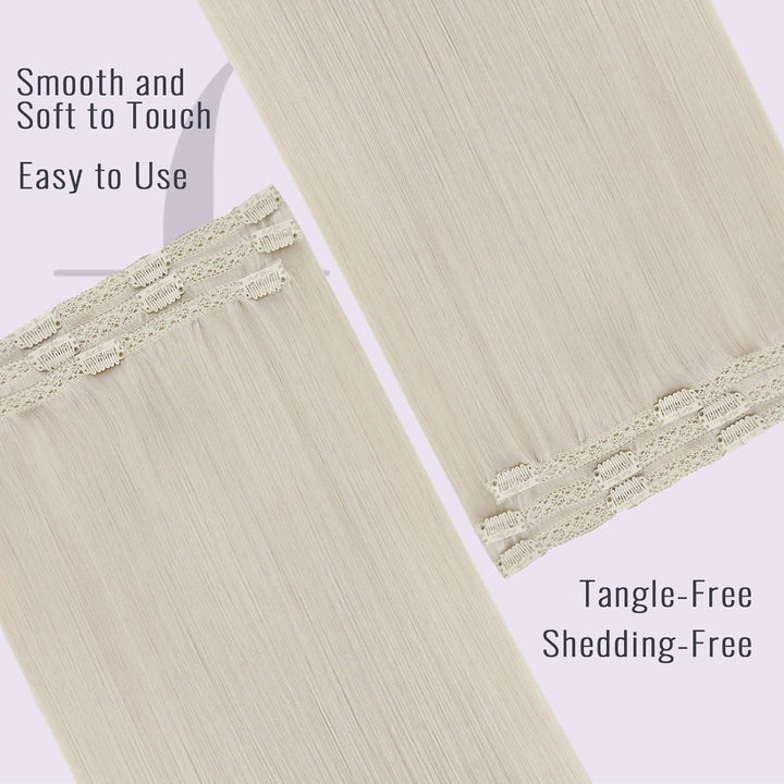 Fshine Invisible Clip in Extensions Echthaar Blond Hair Extensions Clip in Echthaar Weissblond 30cm