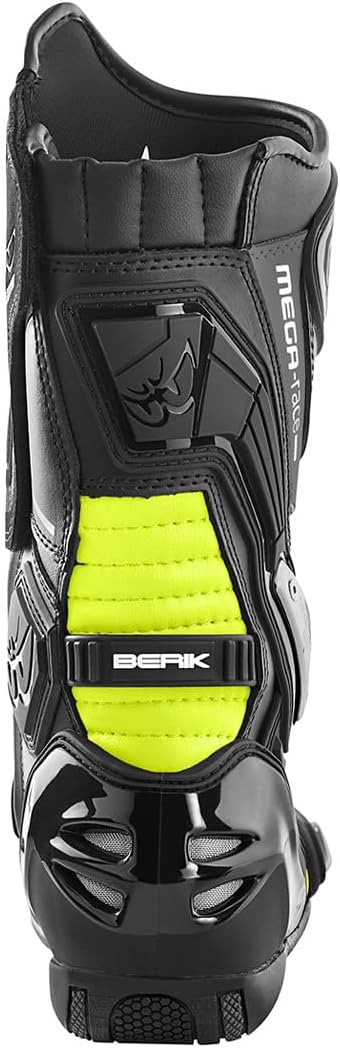 Berik Donington Motorradstiefel, schwarz/neon-gelb, 48 48 EU Schwarz Neon Gelb, 48 EU Schwarz Neon G