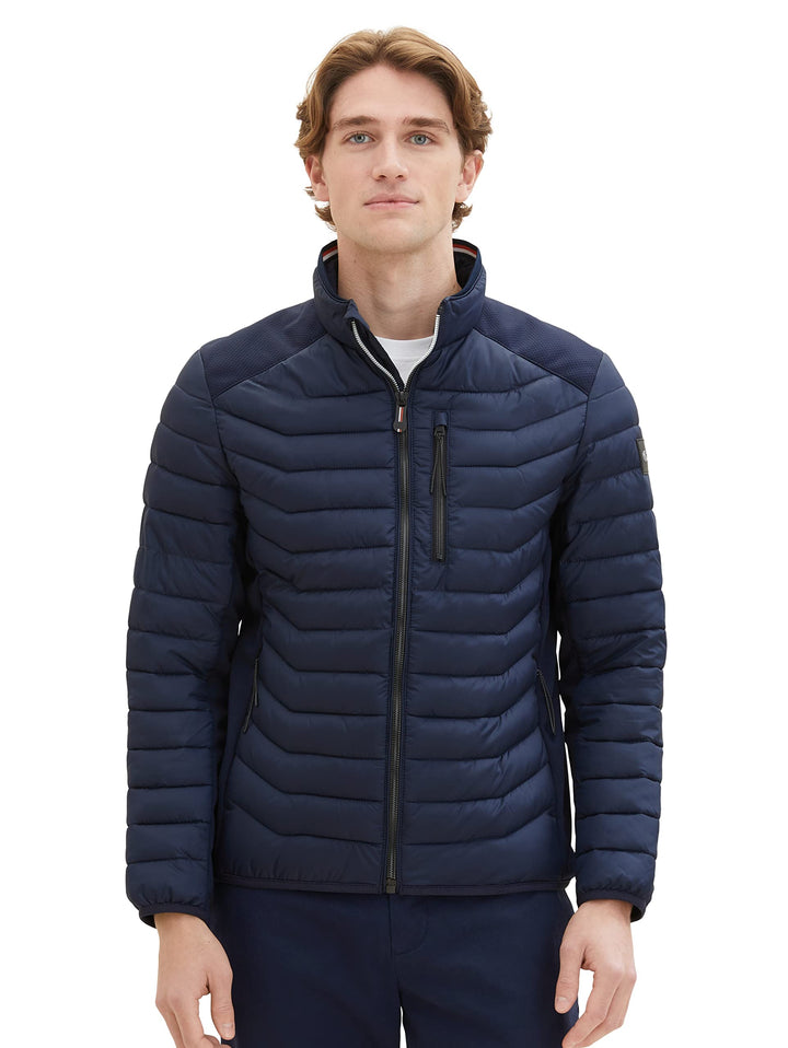 TOM TAILOR Herren Hybrid Steppjacke mit Stehkragen S 10668-sky Captain Blue, S 10668-sky Captain Blu