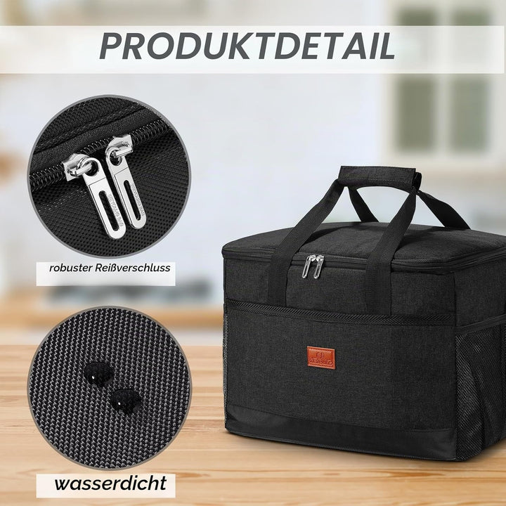 30L Lsolierte Picknick-Kühltasche Kühlbox Faltbar Cooler Bag Isoliertasche Kühlkorb Kühlbox isolierb