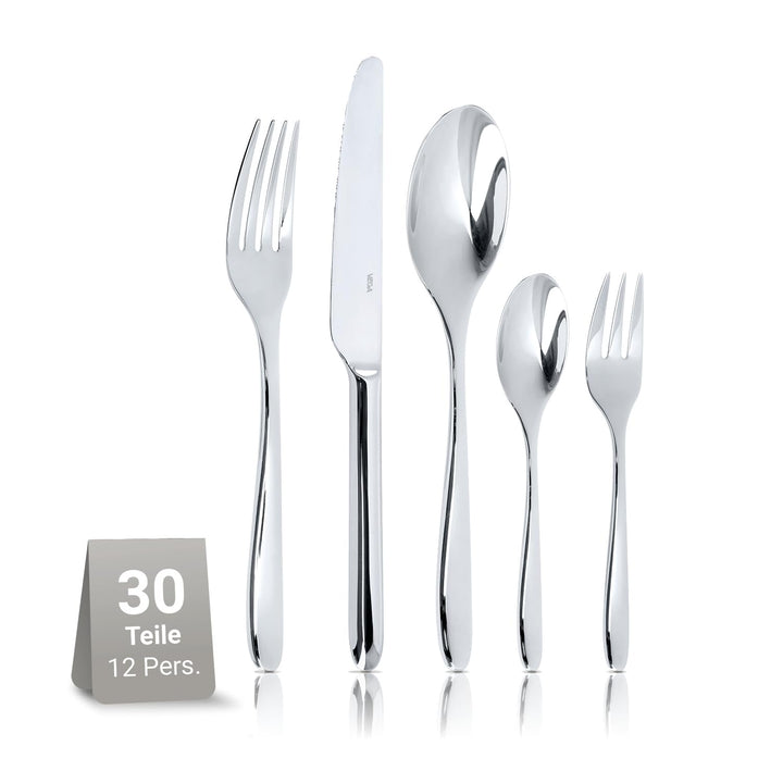VEGA Grenoble Besteckset 30-teilig für 6 Personen, Silber | Edelstahl 18/10, Hochglanzpoliert, Spülm