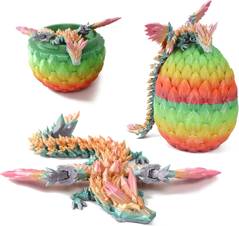 Yearsahrk 3D Gedrucktes Drachenei Geheimnisvolle Drachen Spielzeug Realistische Realistische Bewegli