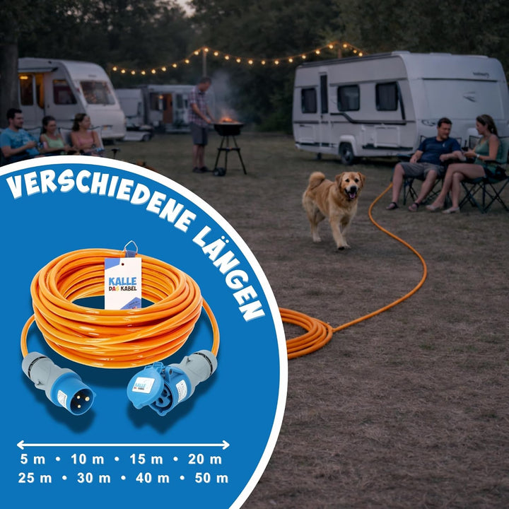 CEE Verlängerung KALLE Blue SIGNAL 2,5mm² Industrie Bau Boot Womo Camping Vollpur-Premium-Leitung 5