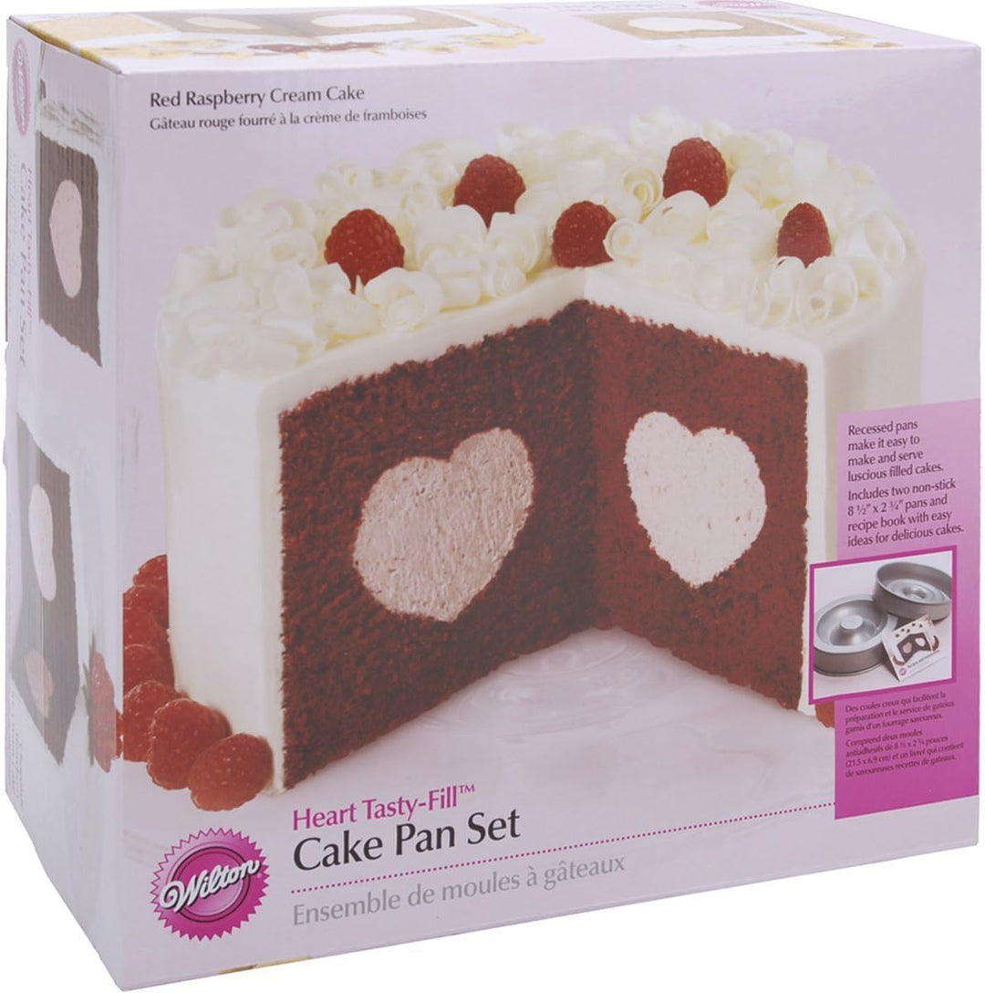 Wilton Heart Tasty-Fill Cake Pan Set Kitchen Tools, Plastic, Silber, 2-Einheiten A 1 - Pack, A 1 - P