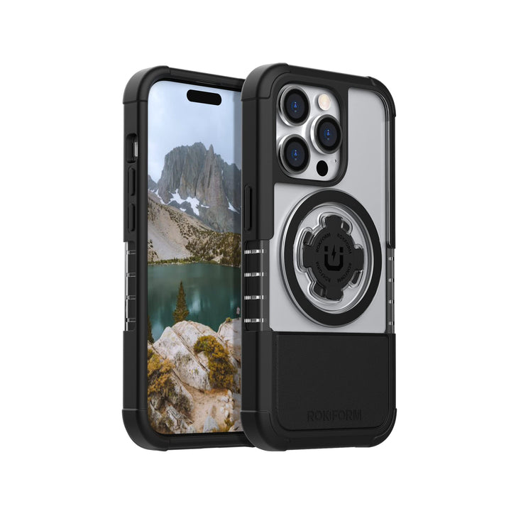 Rokform - iPhone 14 Pro Hülle, Crystal Series, magnetisch + MagSafe kompatibel, klare Apple Hülle, i