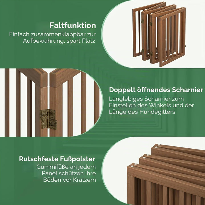 Hundegitter, freistehende Hundegitter für Türen, 6 Paneele (dunkles Walnuss) Dunkles Walnussbraun 6