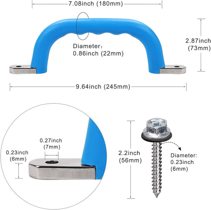 BeneLabel rutschfeste Solide Handgriffe, 18cm Sicherheitsgriffe Klettergeräte Greifer Griffe für Spi