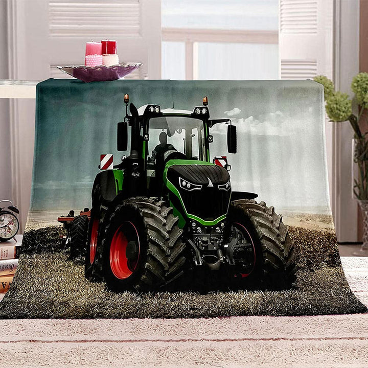 3D Wohndecke Traktor 150x200 cm kuscheldecke Flanell mikrofaser Mikrofaser Weich Warmes Flausch Sofa
