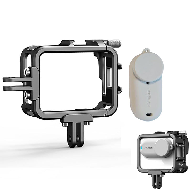LICHIFIT Aluminium-Legierung Rahmen Käfig + Kamera Silikon Abdeckung für Insta360 GO 3 Action Pod Sc