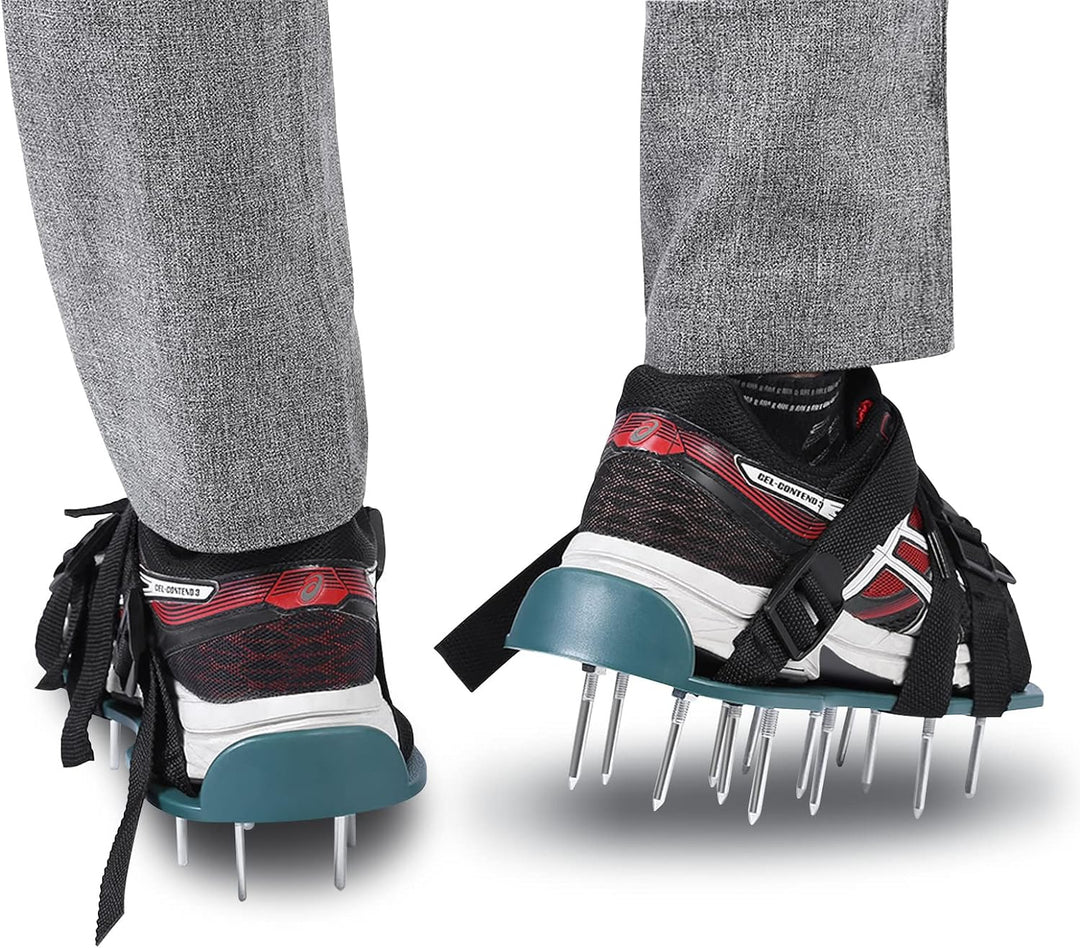 Ejoyous Rasenbelüfter Schuhe, Rasen Nagelschuhe mit 4 Verstellbare Riemen Rasenlüfter Rasenvertikuti