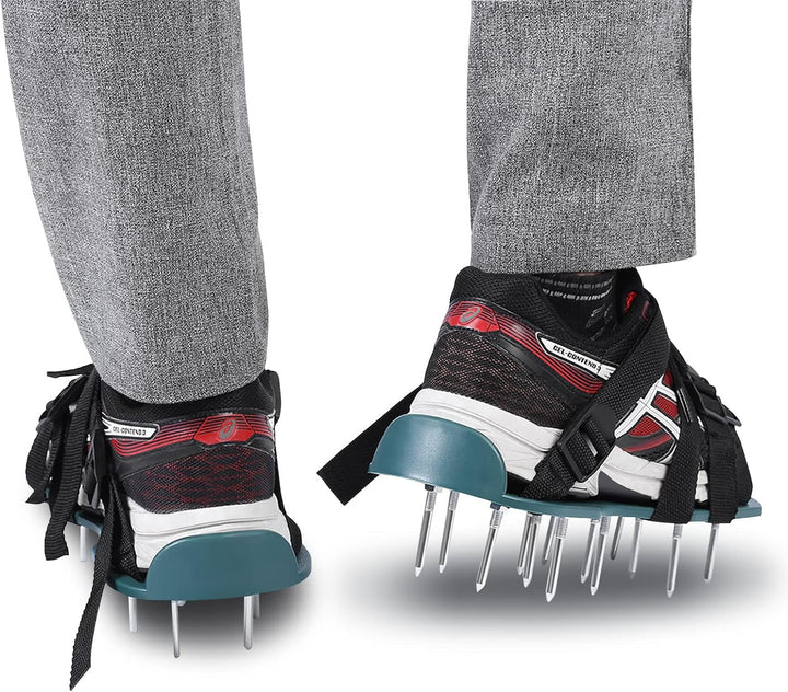 Ejoyous Rasenbelüfter Schuhe, Rasen Nagelschuhe mit 4 Verstellbare Riemen Rasenlüfter Rasenvertikuti