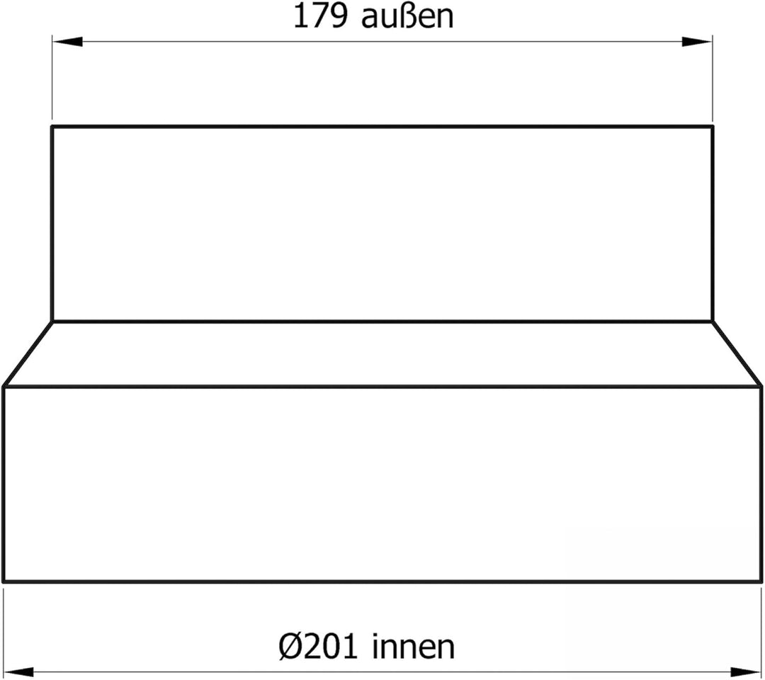 raik Rauchrohr Ofenrohr Reduzierung Innendurchmesser 200 mm Aussendurchmesser 180 mm Stahl 2 mm Seno