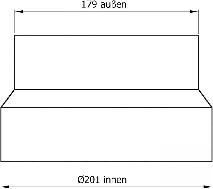 raik Rauchrohr Ofenrohr Reduzierung Innendurchmesser 200 mm Aussendurchmesser 180 mm Stahl 2 mm Seno