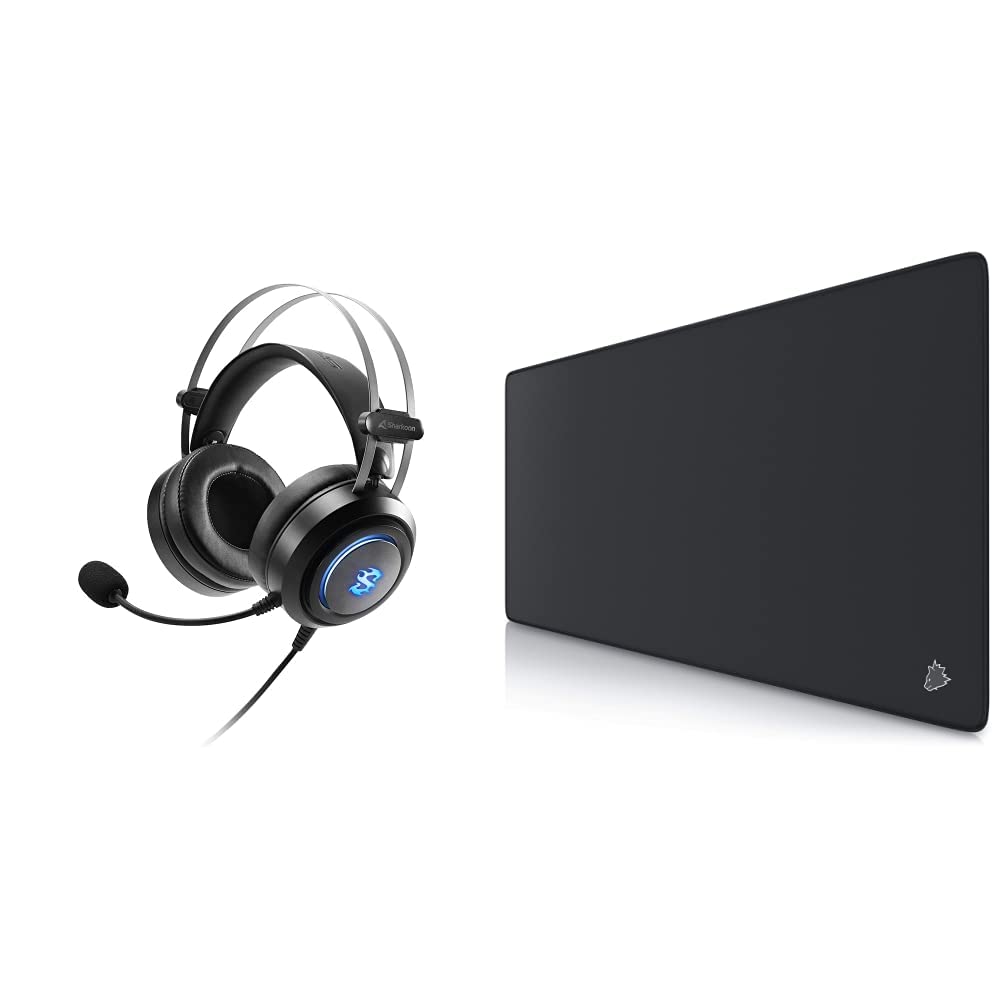 Sharkoon Skiller SGH30 Gaming Headset & CSL-Computer - XXL Speed Gaming Mauspad Titanwolf Schwarz 90