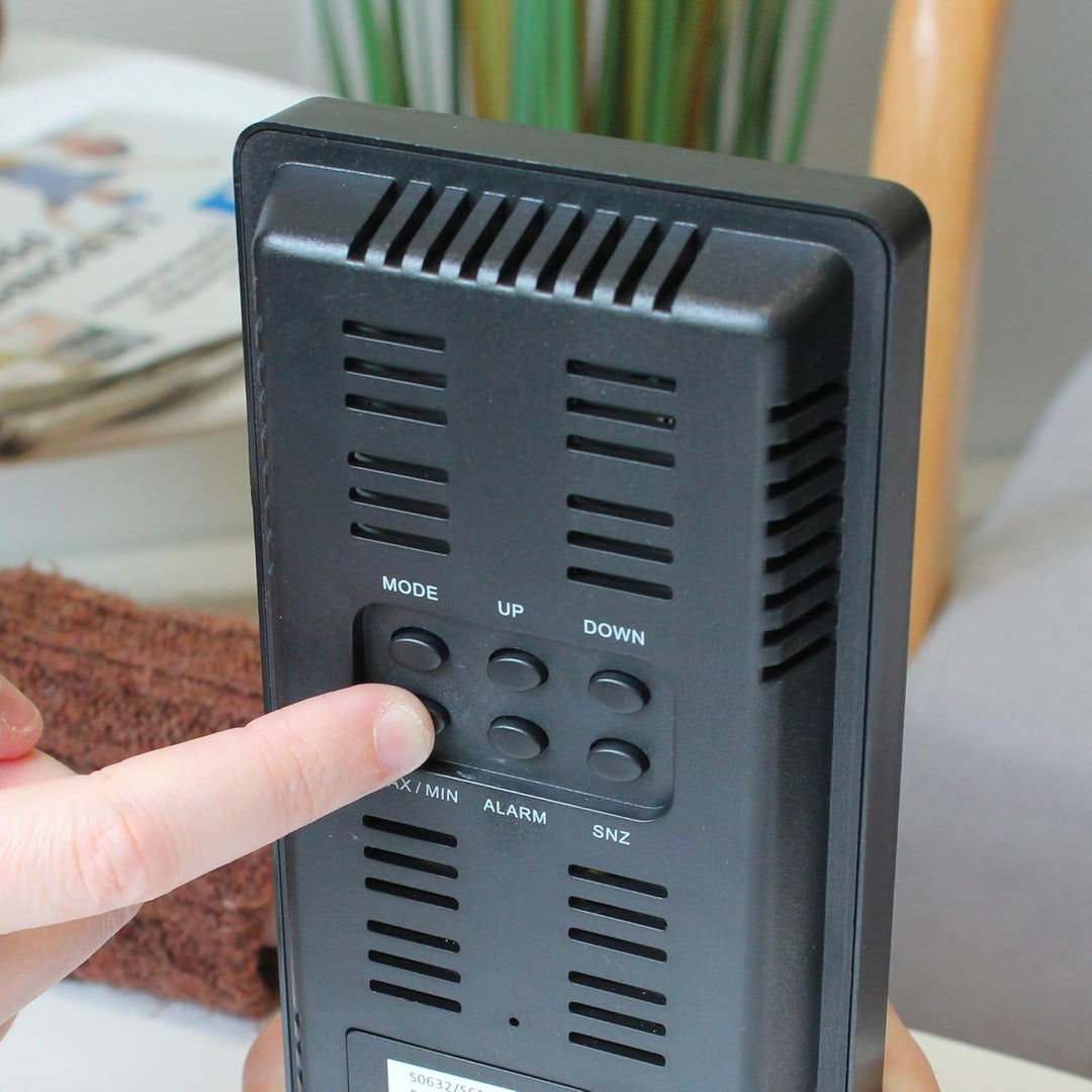FISHTEC - Funk-Wetterstation – Innen- und Aussentemperatur – Digitalanzeige – Multifunktional: Wecke