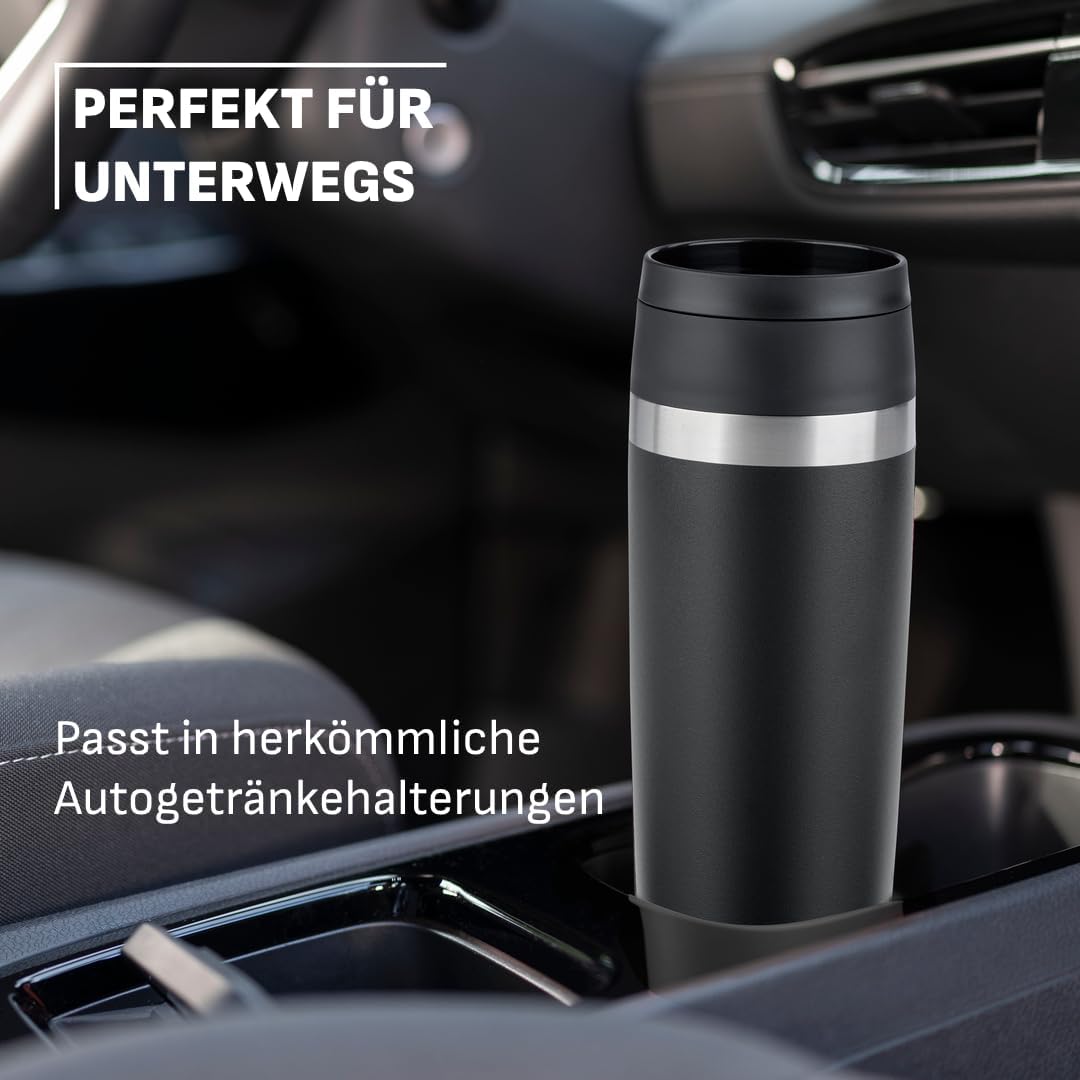 EMSA N2023550 Travel Mug Classic 0,5 Liter , neuer Komfort-Schraubverschluss , Edelstahl , 6h heiss