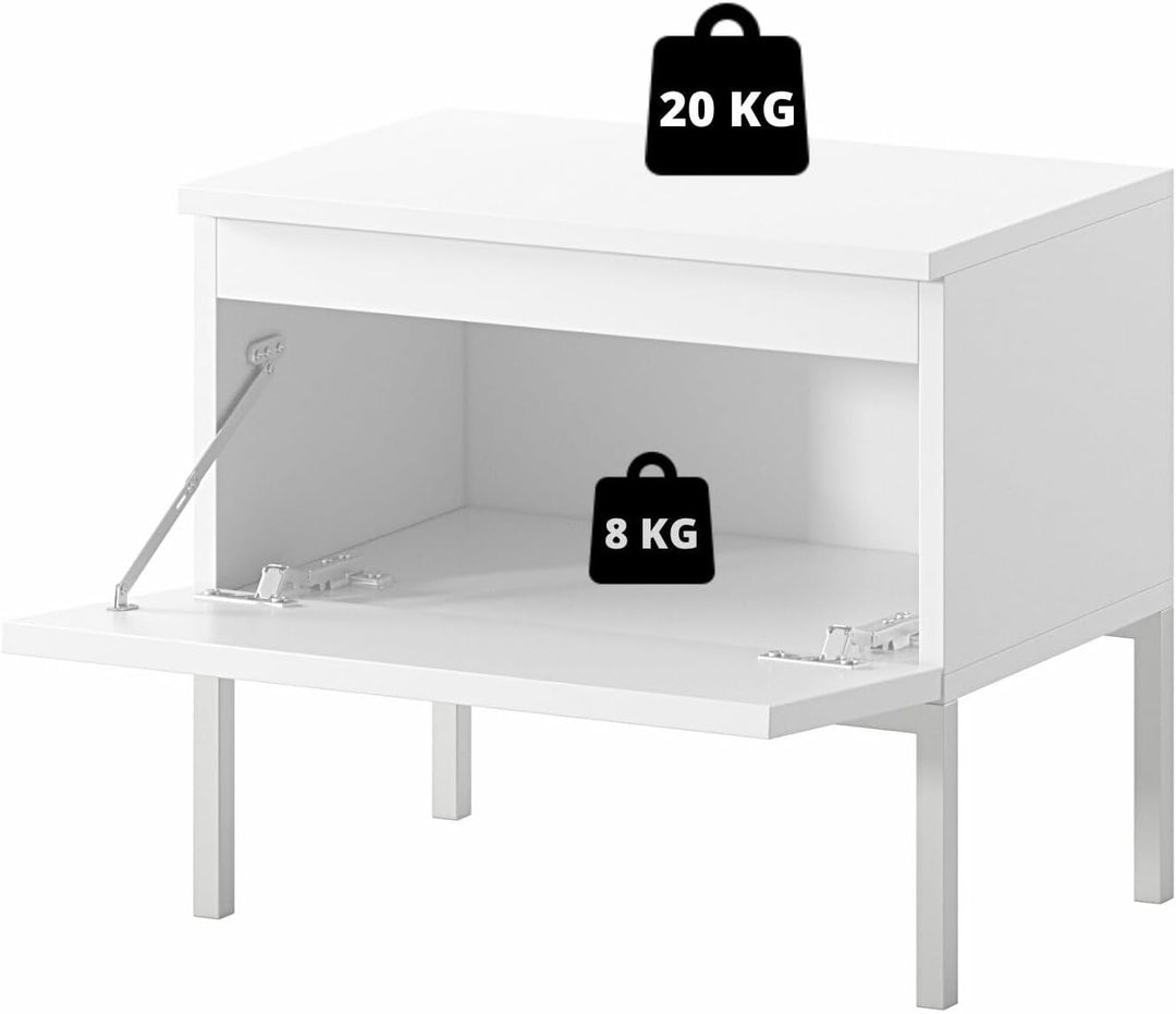 Selsey Bemmi - Nachttisch, Nachtschrank Dunkelgrün mit Metallbeinen, Dunkelgrün