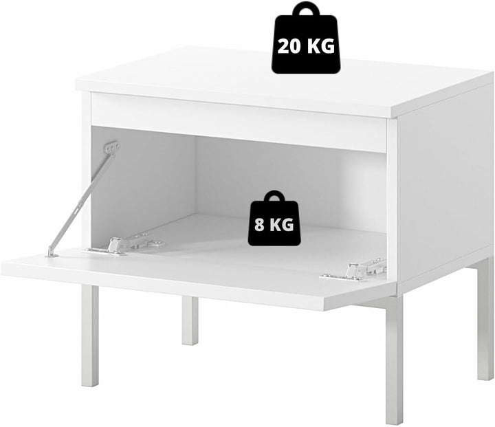Selsey Bemmi - Nachttisch, Nachtschrank Dunkelgrün mit Metallbeinen, Dunkelgrün