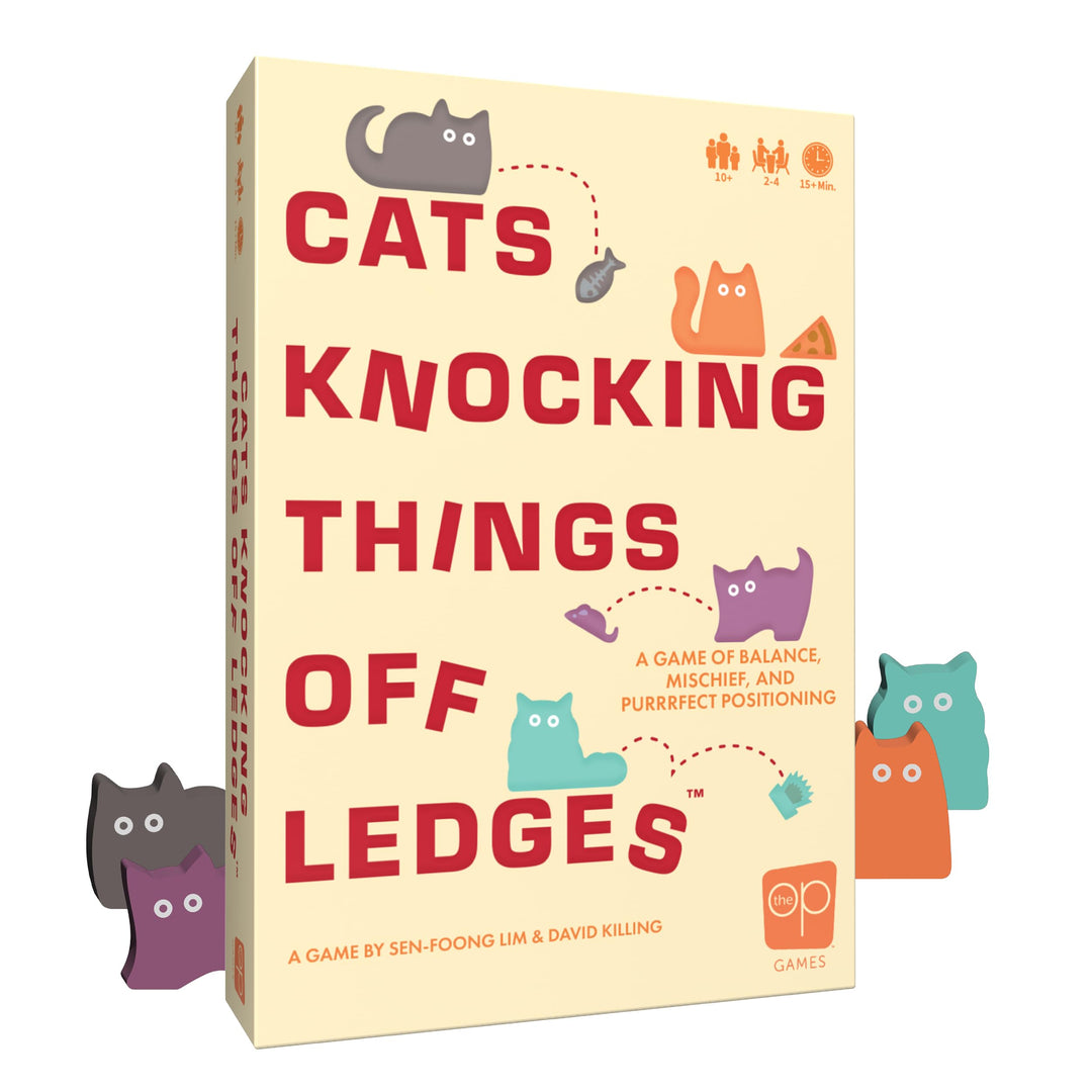 USAopoly Katzen klopfen Dinge ab Ledges | Balancierendes Partyspiel | ab 10 Jahren | 2–4 Spieler | ü