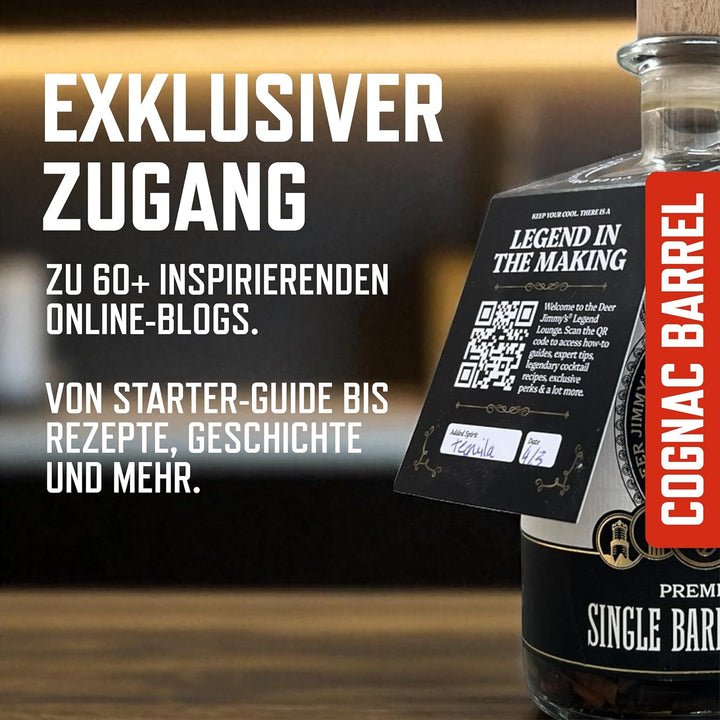 Deer Jimmy's® DIY Cognac Geschenkset – Cognac selbst Machen mit französischem Premium-Eichenholz aus