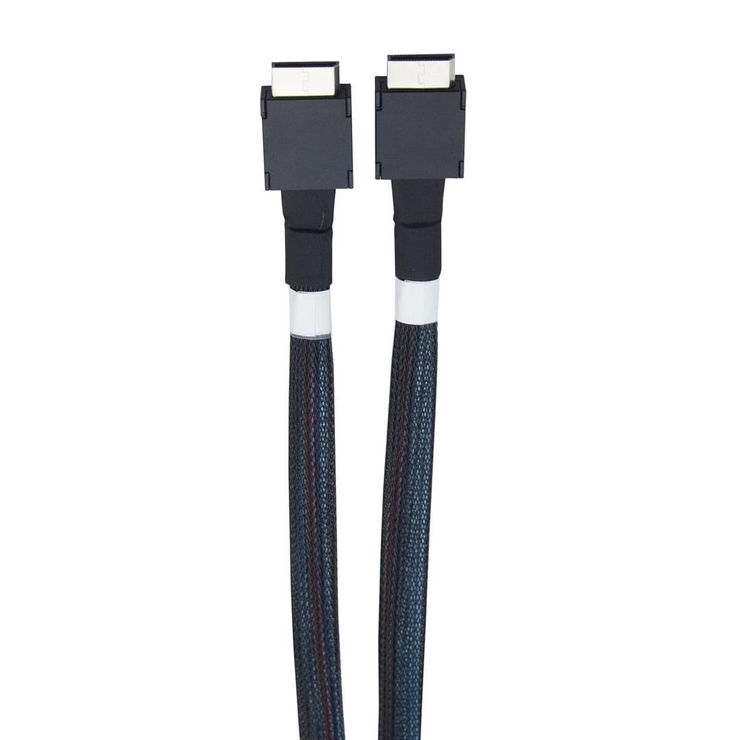 SlimSAS(SFF-8654 8i,74pin) to 2x Oculink(SFF-8611,38pin), PCIe4.0 Gen4 cable assembly, 85-Ohm, 0.8m