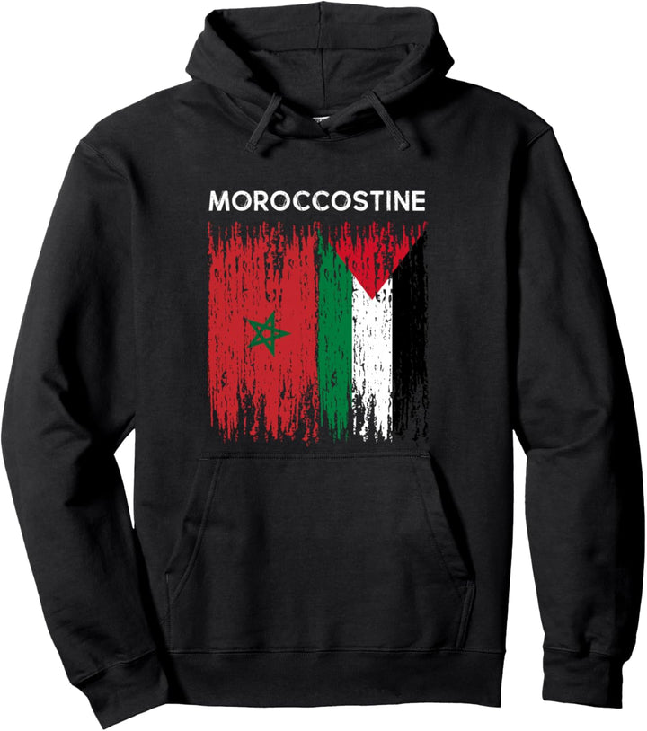 Marokkanische und palästinensische Flagge Marokko und paläst Pullover Hoodie