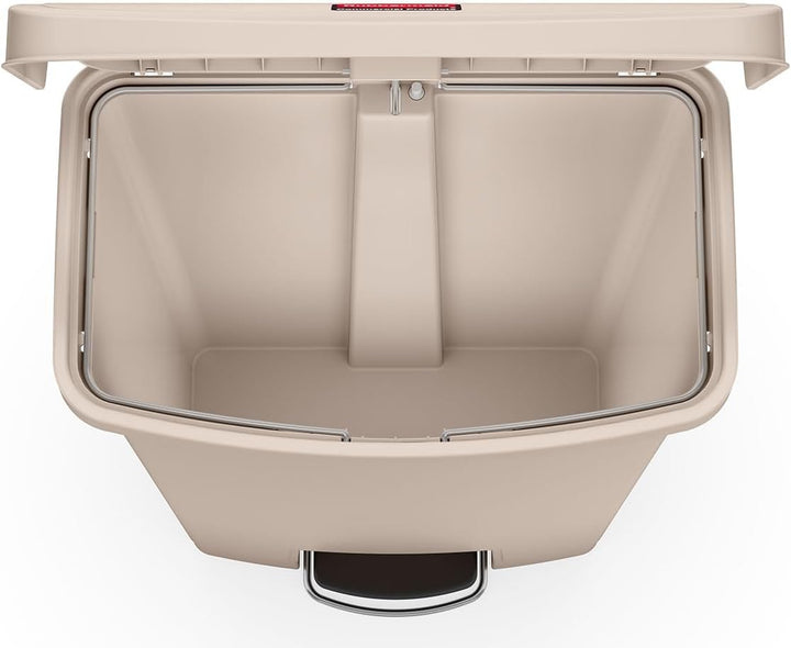 Rubbermaid Commercial Products Slim Jim 1883460 68 Litre Front Step Step-On Resin Wastebasket - Beig