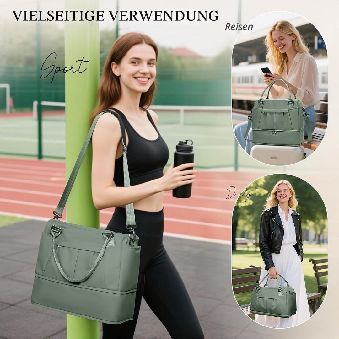 SEAFEW Reisetasche 24L, 40x30x20 Ryanair Handgepäck Tasche für Flugzeug Weekender Sporttasche Damen