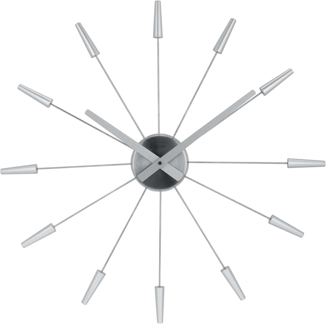 Nextime 2610zi Wanduhren, Metall und Kunststoff, Silberfarben, Ø 58 cm