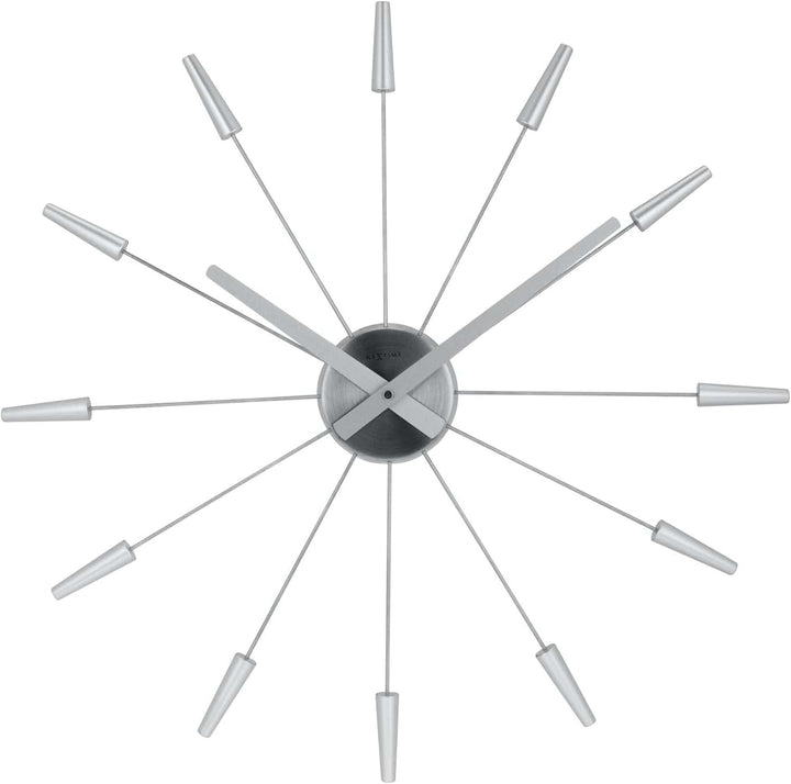 Nextime 2610zi Wanduhren, Metall und Kunststoff, Silberfarben, Ø 58 cm