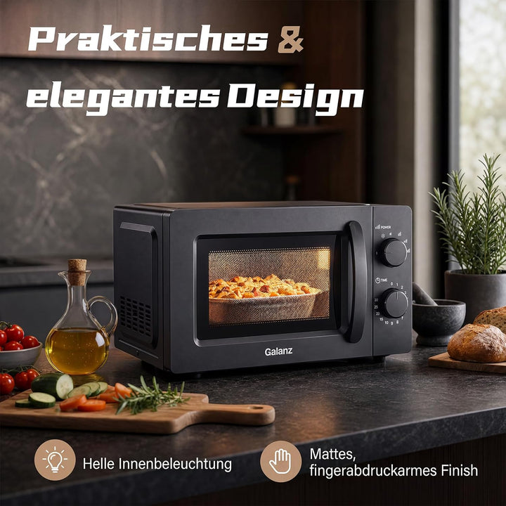 Galanz Retro Mikrowelle 0,7L Studenten - Kompakte 700W Mikrowelle Spar 8–12€/Monat fur Studentenwohn
